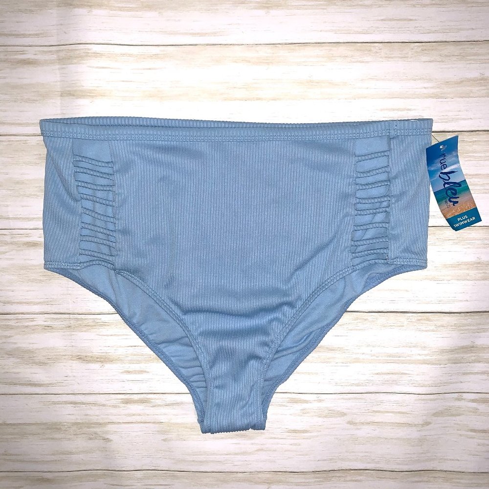 NWT RUE21 | Plus Size Blue Swim High Waist Bottom